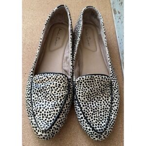 Me Too Anissa Pointed Toe Loafers Cheetah Print Genuine Calf Hair Size 9M